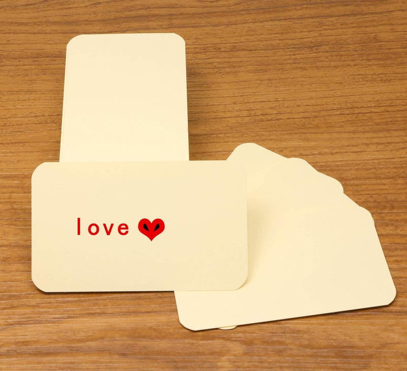 Penta Angel 100 Pcs Mini Paper Blank Gift Notes Cards DIY Craft Small Word Business Message Cards (Beige) - Image 3